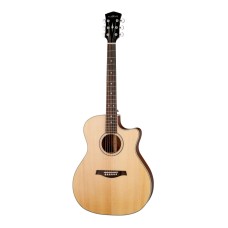 GA28-GT Электро-акустическая гитара, с вырезом, цвет натуральный, с чехлом, Parkwood